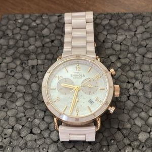 Shinola Pink Ceramic Canfield Spot 40mm, Full Set